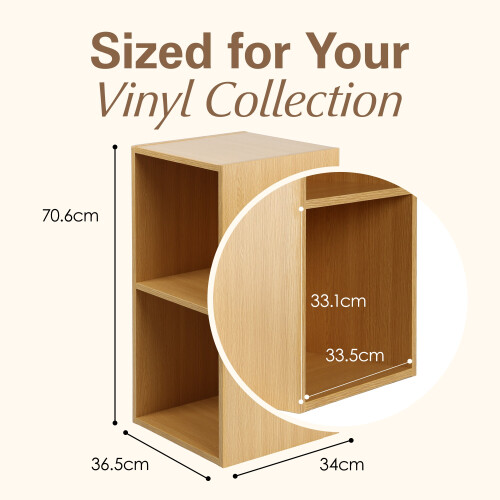 Charles Jacobs (Large) Charles Jacobs Vinyl 12" LP Record Cube Storage Box Unit Oak 2