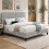 Comfy Living (5ft Kingsize, No Mattress) Modern Fabric Bedframe Light Grey 1