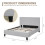 Comfy Living (5ft Kingsize, No Mattress) Modern Fabric Bedframe Light Grey 6