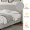 Comfy Living (5ft Kingsize, No Mattress) Modern Fabric Bedframe Light Grey 4