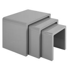 (Grey) Charles Jacobs Gloss Coffee | Side | End Nest of Tables - Set of 3