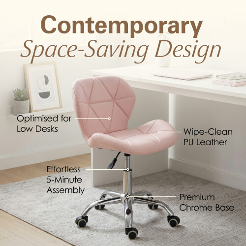 Charles Jacobs (Pink) Charles Jacobs Cushioned Swivel Office Chair 1