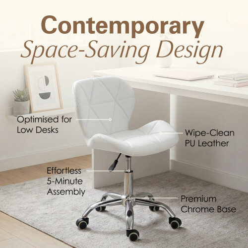 Charles Jacobs (White) Charles Jacobs Cushioned Swivel Office Chair 1