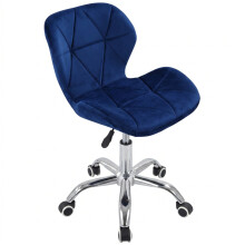 (Velvet Blue) Charles Jacobs Cushioned Swivel Office Chair