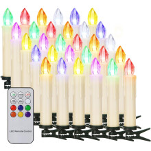 LED Christmas Tree Candles Wireless Waterproof 30 Pieces White — led christmas candles, wireless tree lights