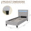 Comfy Living (3ft Single, With Kerri Mattress) Light Grey Fabric Modern Bed Frame With LED 3ft 4ft 4ft6 5ft 7