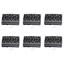 6X Black Chiffon Silk Feeling Skull Print Fashion Long Scarf Shawl Scaf Wrap for Women + Keyring