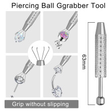 2X Piercing-Kugelgreifer-Werkzeugset 16G, 18G, Edelstahl-Applikator mit Flacher Rückseite für Ohrringe mit Einführstiften