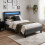 Comfy Living (3ft Single, No Mattress) Dark Grey Fabric Modern Bed Frame With LED 3ft 4ft 4ft6 5ft 1