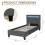 Comfy Living (3ft Single, No Mattress) Dark Grey Fabric Modern Bed Frame With LED 3ft 4ft 4ft6 5ft 7