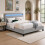 Comfy Living (4ft Small Double, With Kerri Mattress) Light Grey Fabric Modern Bed Frame With LED 3ft 4ft 4ft6 5ft 1