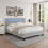 Comfy Living (4ft Small Double, With Kerri Mattress) Light Grey Fabric Modern Bed Frame With LED 3ft 4ft 4ft6 5ft 3