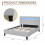 Comfy Living (4ft Small Double, With Kerri Mattress) Light Grey Fabric Modern Bed Frame With LED 3ft 4ft 4ft6 5ft 7