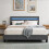 Comfy Living (4ft Small Double, No Mattress) Dark Grey Fabric Modern Bed Frame With LED 3ft 4ft 4ft6 5ft 2