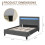 Comfy Living (4ft Small Double, No Mattress) Dark Grey Fabric Modern Bed Frame With LED 3ft 4ft 4ft6 5ft 7