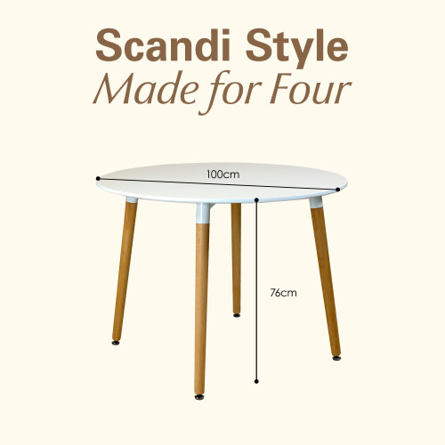 Charles Jacobs Charles Jacobs 100cm diameter Circular Dining Table With White Tabletop 2