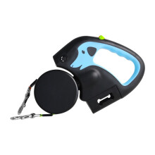 Double Retractable Dog Leash – 360 Swivel Anti-Tangle with LED & Poop Bag (Light Blue)
