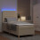VidaXL vidaXL LED Boxspringbett mit Kopfteil Creme 90 x 190 cm Stoff 5