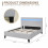 Comfy Living (4ft6 Double, No Mattress) Light Grey Fabric Modern Bed Frame With LED 3ft 4ft 4ft6 5ft 7