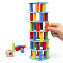 Coogam Montessori Toys Wooden Leaning Tower Game for Ages 3-6