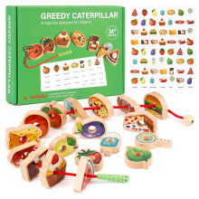 Greedy Caterpillar Threading Toy Montessori Threading Toys for Toddler