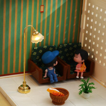 1/12 Scale Dollhouse Miniature Table Lamp - Decorative Gold Led Light for Doll House Furniture & Miniature Lighting Accessories