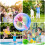 Electric Flower Bubble Wand, Automatic Light Up Bubble Machine for Kids 10000+ Bubbles with Battery/120ml Solution 7