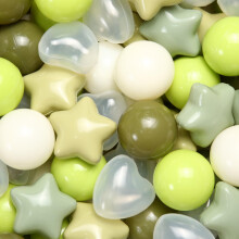 GOGOSO Ball Pit Balls 100 200 500 Pcs,Plastics Balls for Baby Toddlers Kids, Stars Hearts Shape for Pool,Play Tent,Party