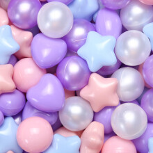 GOGOSO Ball Pit Balls 100 200 500 Pcs,Plastics Balls for Baby Toddlers Kids, Stars Hearts Shape for Pool,Play Tent,Party