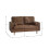 Henley 2 Seater Sofa Brown Faux Leather 6