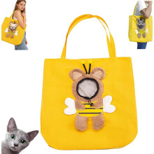 Small Bee Cat Carrier Bag – Canvas Travel Basket & Backpack for Cats