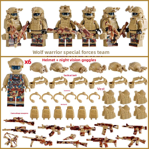 6 models Special Forces Fit Lego Mini Figures Blocks Set Wolf Warrior