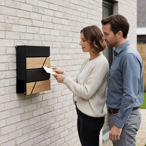 Fahatású kültéri postaláda újságtartóval 2
