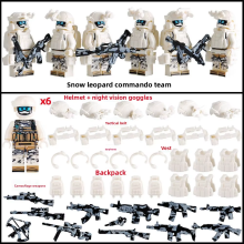 6 models Special Forces Fit Lego Mini Figures Blocks Set Snow leopard
