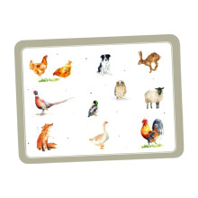 Cork Placemats 6pcs Farm Friends Art Dining Food Tablemats Country Kitchen Style