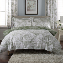 The Lyndon Company 2026 Toile De Jouy Duvet Cover Sage size: King