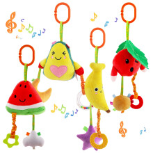 KAKIBLIN Baby Hanging Rattle Toys, 4 Pack Car Seat Stroller Baby Toys