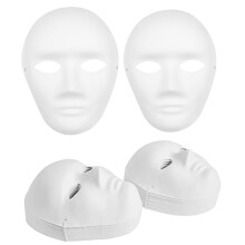 MSYU 30 Pack DIY Full Face Masks, White Blank Paper Mache Masks for Adult