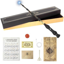 Magic Wand, 38 cm Dumbledore Light Up Wand, Magic Wands in Gift Box with Spell Card
