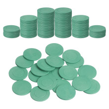 sourcing map 200Pcs 35 mm Plastic Poker Chips, Green