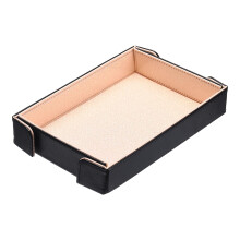 sourcing map PU Leather Dice Tray, Rectangle Magnetic Folding Velvet Portable Folding Dice Rolling Tray for Table Games Keys Wallet Watch Coin