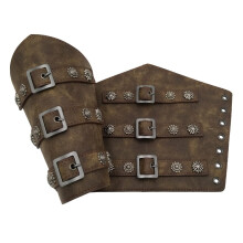 Viking Bracers, Medieval Belt Leather Buckle Bracers, Handmade Full Grain Leather Bracers, Knight LARP Retro Renaissance Bracers