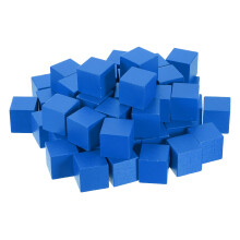 sourcing map 50Pcs Wood Blocks for Crafts, 1 Inch Unfinished Wooden Cube Pine Wood Square Block for DIY Craft Projects, Blue