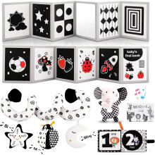 Black and White Sensory Toys Brain Development,High Contrast Baby Toys