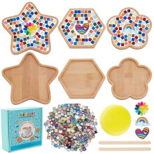 WEBEEDY DIY Mosaic Coaster Kit for Beginner, 3 Sets Rainbow Theme