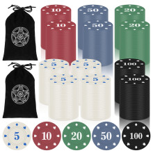 Zocipro 240Pcs Poker Chips Set, Plastic Tokens with Denominations