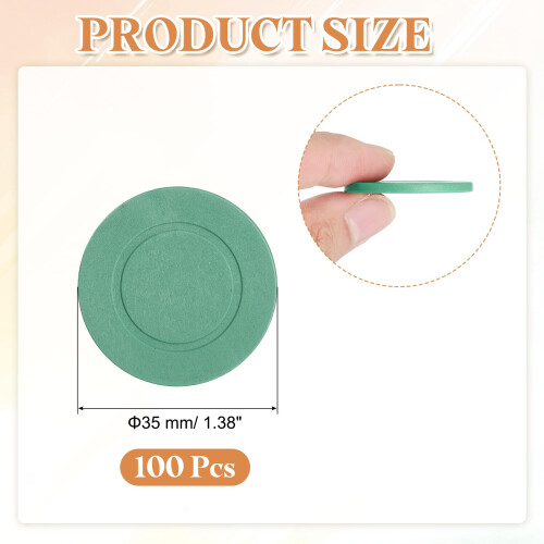 sourcing map 200Pcs 35 mm Plastic Poker Chips, Green 1