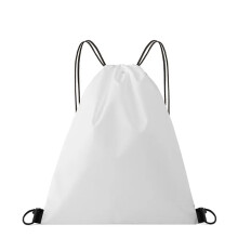 (WHITE) Waterproof Nylon Drawstring Shoe Bag Sports Gym Travel Storage Pouch