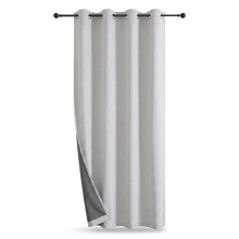 Verdunkelungsvorhang Thermo Isolierend Leinen-Optik Weiß 158x132 cm