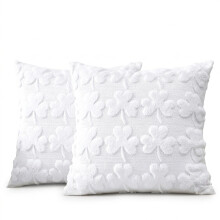 2er-Set weiche Plüsch-Dekokissenbezüge Weiß 45x45 cm — kissenbezüge set 45x45, plüsch kissenbezug, samt kissenhülle
